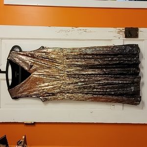 Lane Bryant Gold Sequin Ombre to Black Tank Style Cocktail Dress